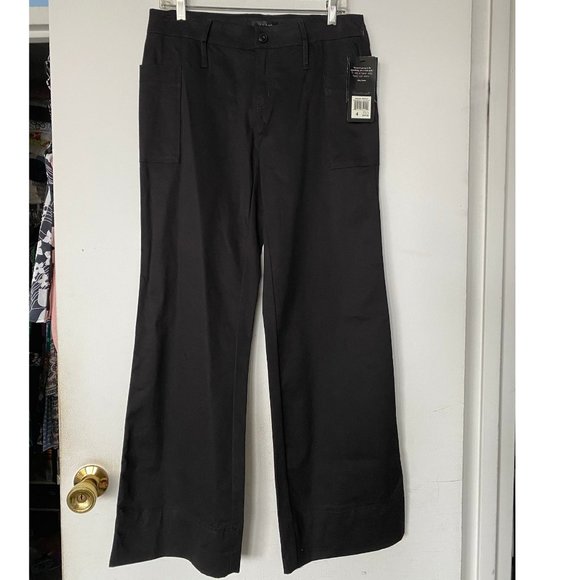 DAISY FUENTES Black Lightweight Wide Leg Pants - Picture 5 of 7